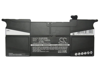 7.6V, 5100mAh, Li-Polymer Battery fits Apple, Macbook Air "core I5" 1.3 11", Macbook Air "core I7" 1.7 11", 38.76Wh