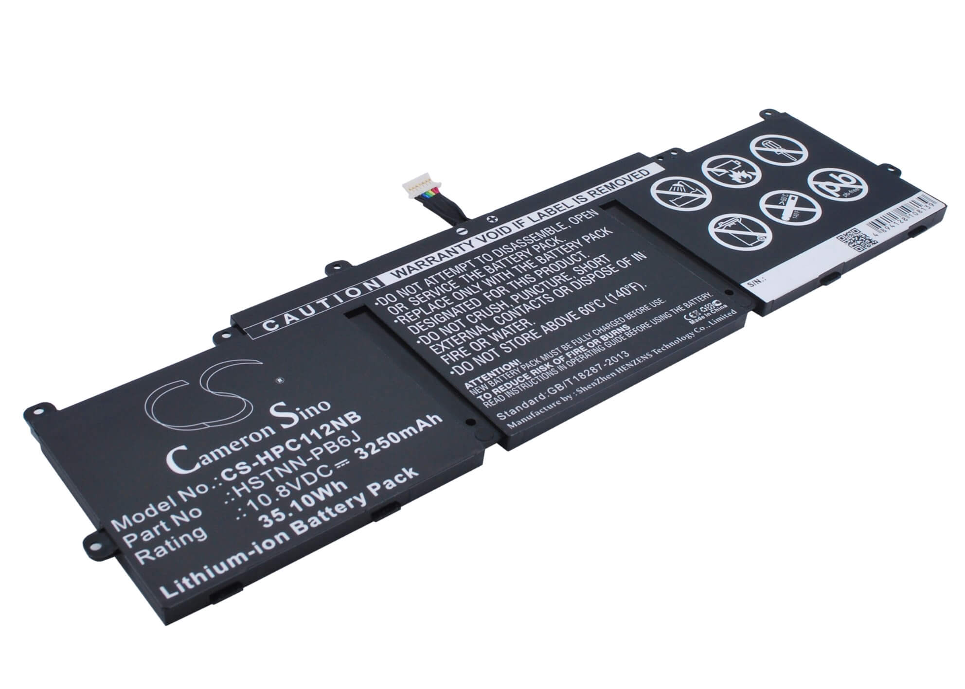 10.8V, 3250mAh, Li-ion Battery fits Hp, Chromebook 11 G3, Chromebook 11 G3 Pcnb, 35.1Wh