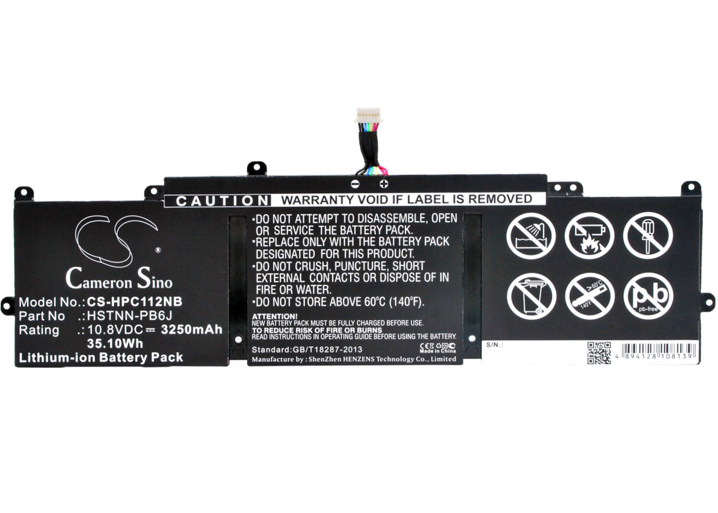 10.8V, 3250mAh, Li-ion Battery fits Hp, Chromebook 11 G3, Chromebook 11 G3 Pcnb, 35.1Wh