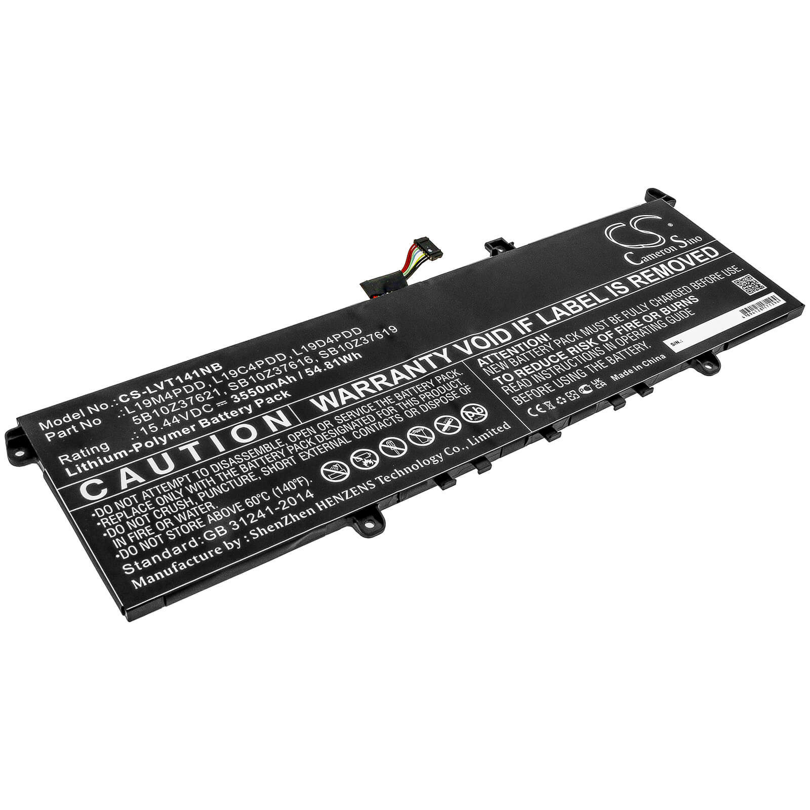 15.44V, 3550mAh, Li-Polymer Battery fits Lenovo, Thinkbook 13s G2 Are(20wc), Thinkbook 13s G2 Itl-20v9000ja, 54.812Wh