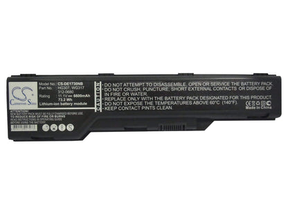 11.1V, 6600mAh, Li-ion Battery fits Dell, Xps M1730, 73.26Wh