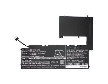 11.4V, 4300mAh, Li-Polymer Battery fits Hp, Envy 15-c101dx, Envy X2 15, 49.02Wh