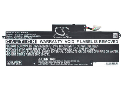 7.5V, 6060mAh, Li-Polymer Battery fits Acer, Aspire S3, Aspire S3-392, 45.45Wh