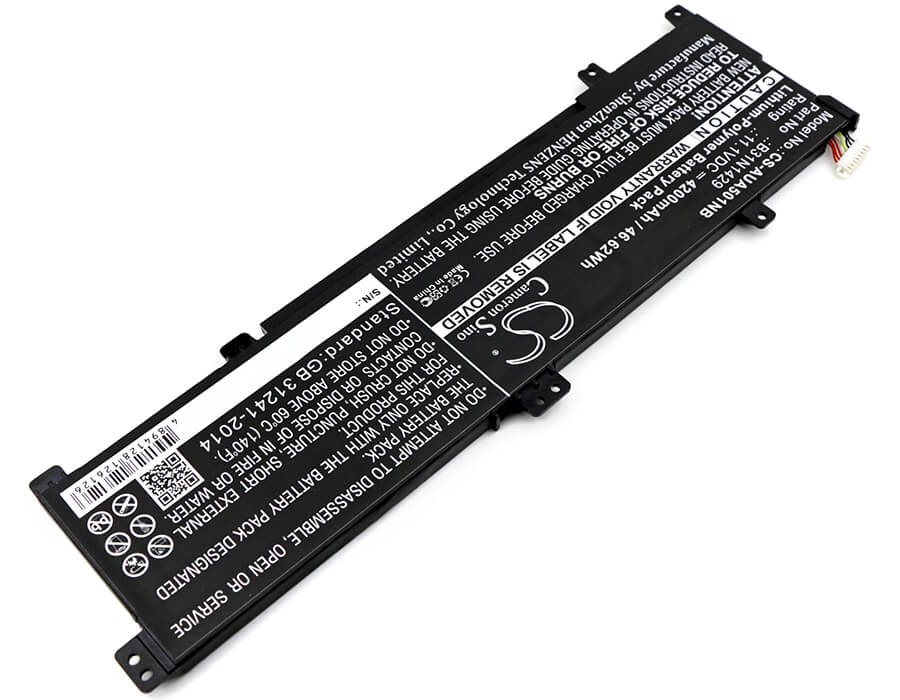 11.1V, 4200mAh, Li-Polymer Battery fits Asus, A501c1-z1-c10, A501lb, 46.62Wh