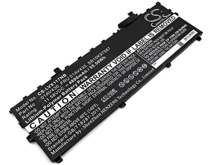 11.58V, 4800mAh, Li-Polymer Battery fits Lenovo, Thinkpad X1 Carbon 2017, Thinkpad X1 Carbon 2017-20hr00, 55.584Wh
