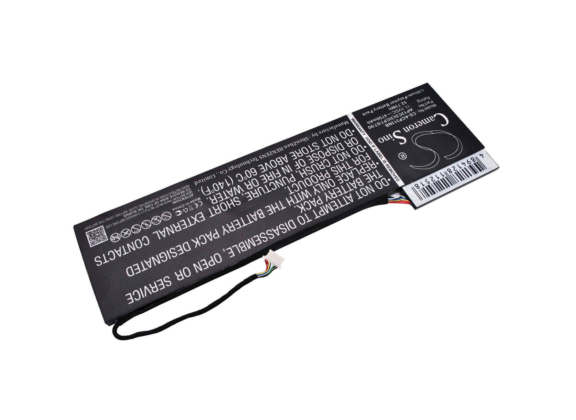 11.1V, 4750mAh, Li-Polymer Battery fits Acer, Aspire P3-131, Aspire P3-131-4602, 52.725Wh