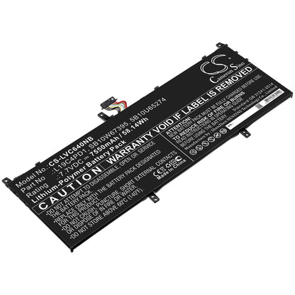 7.7V, 7550mAh, Li-Polymer Battery fits Lenovo, Yoga C640 13, Yoga C640 13iml, 58.135Wh