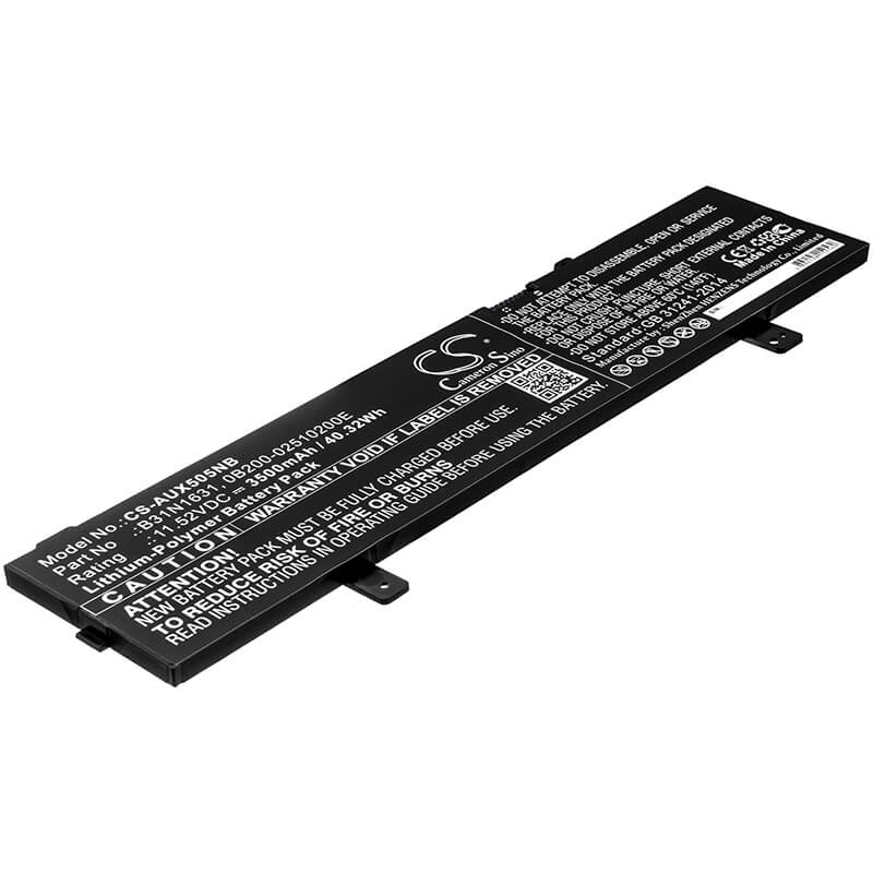 11.52V, 3500mAh, Li-Polymer Battery fits Asus, F505za, F505za-bq117t, 40.32Wh