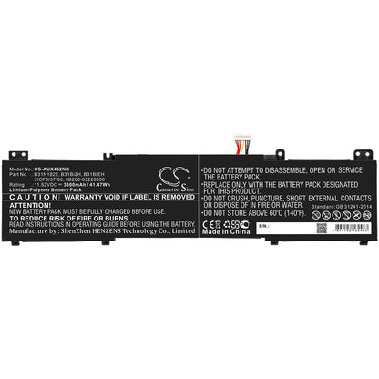 11.52V, 3600mAh, Li-Polymer Battery fits Asus, Um462da, Ux462, 41.472Wh