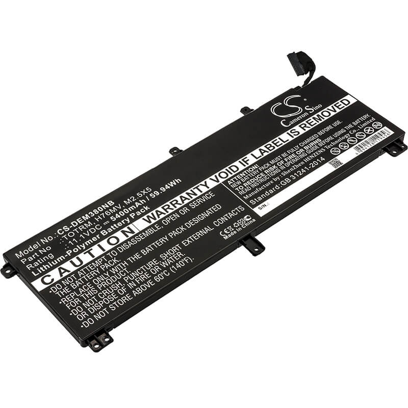 11.1V, 5400mAh, Li-Polymer Battery fits Dell, Precision M3800, Xps 15 9530, 59.94Wh