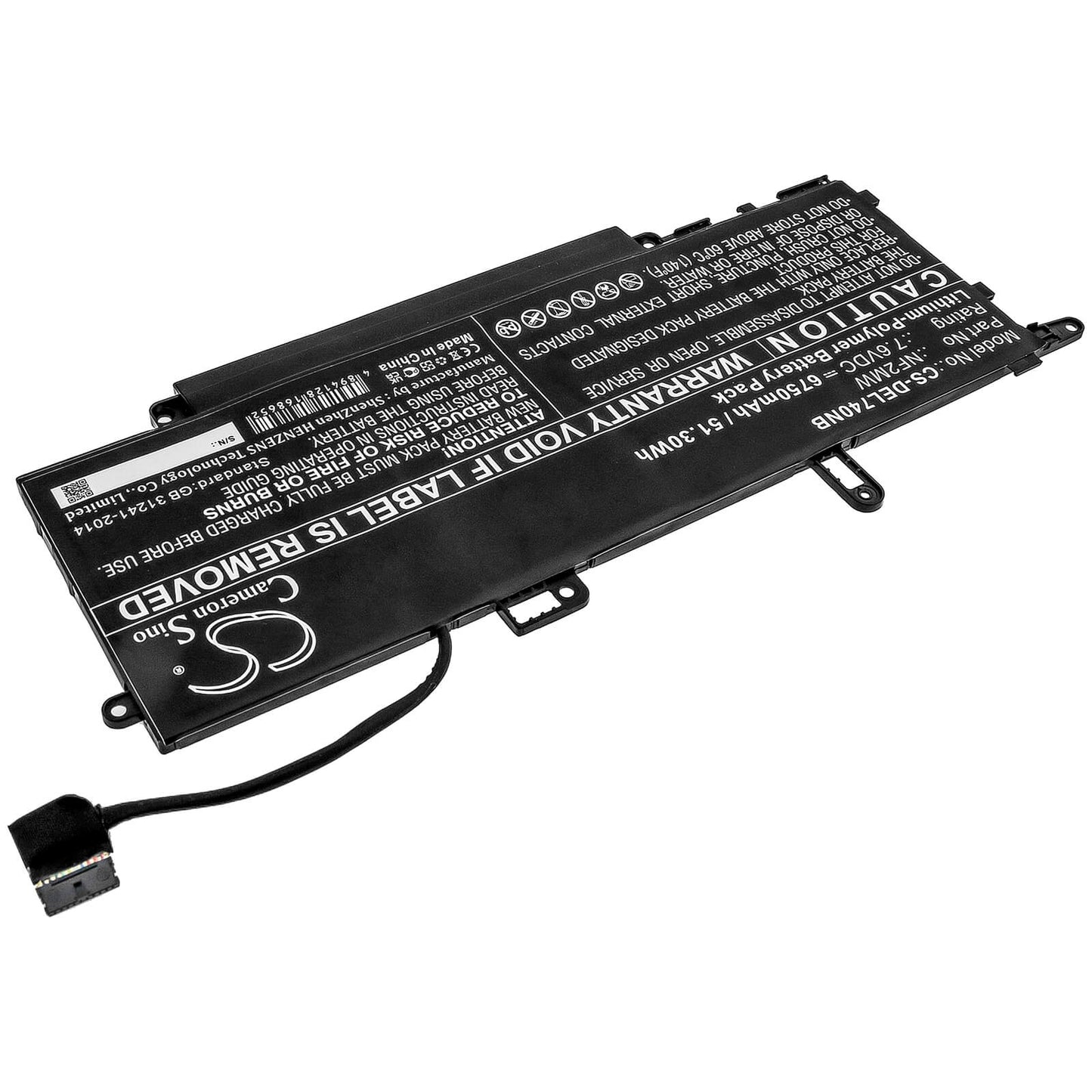 7.6V, 6750mAh, Li-Polymer Battery fits Dell, Latitude 7310 2-in-1, Latitude 7400 2-in-1, 51.3Wh