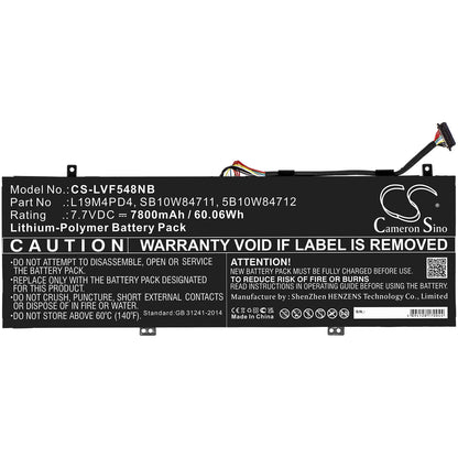 7.7V, 7800mAh, Li-Polymer Battery fits Lenovo, Flex 5g, Flex 5g-14q8cx05(81xe/82ak), 60.06Wh