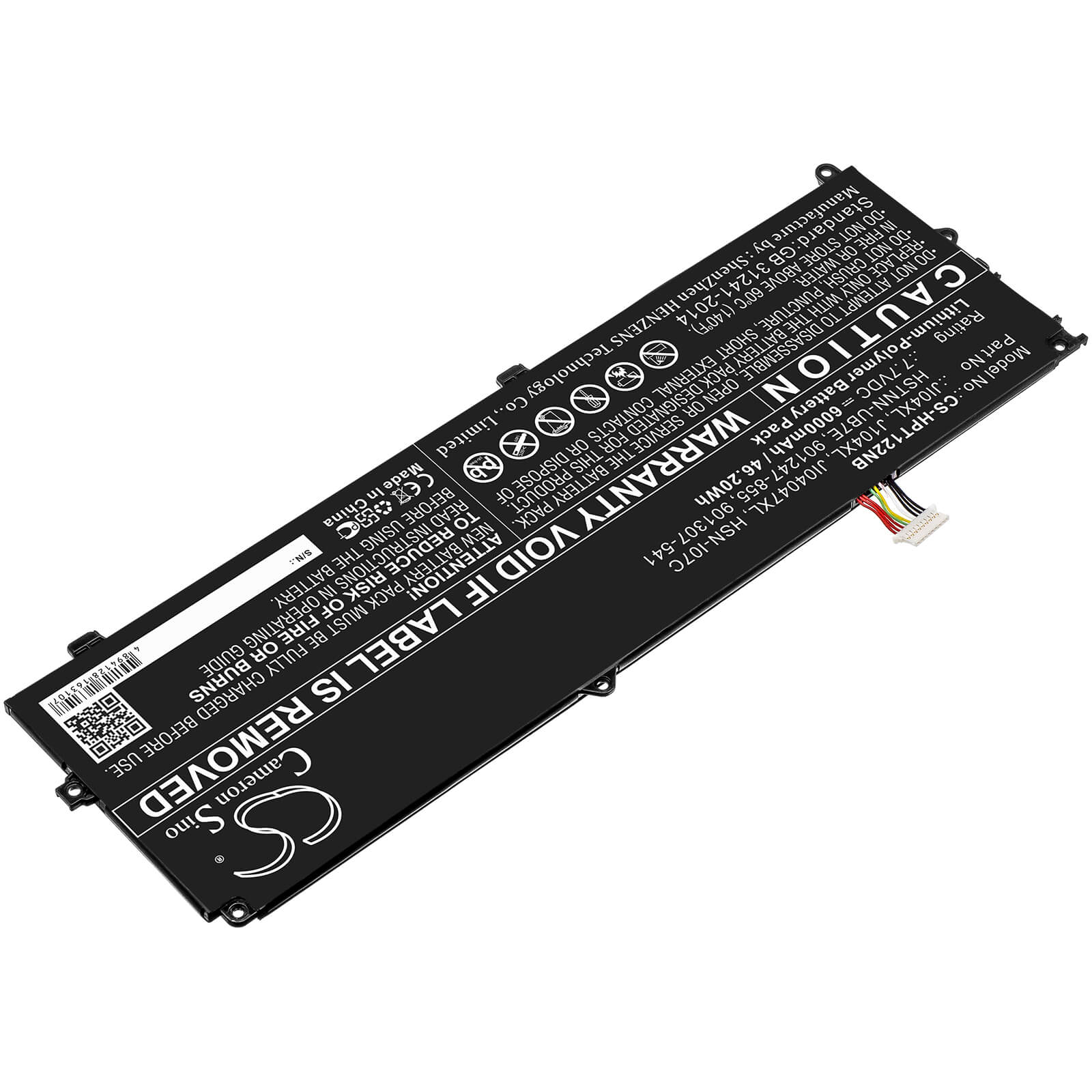 7.7V, 6000mAh, Li-Polymer Battery fits Hp, Elite X2 1012 G2, Elite X2 1012 G2 (1ke33aw), 46.2Wh