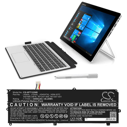 7.7V, 6000mAh, Li-Polymer Battery fits Hp, Elite X2 1012 G2, Elite X2 1012 G2 (1ke33aw), 46.2Wh