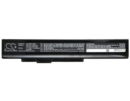 11.1V, 4400mAh, Li-ion Battery fits Msi, A6400, Cr640dx, 48.84Wh