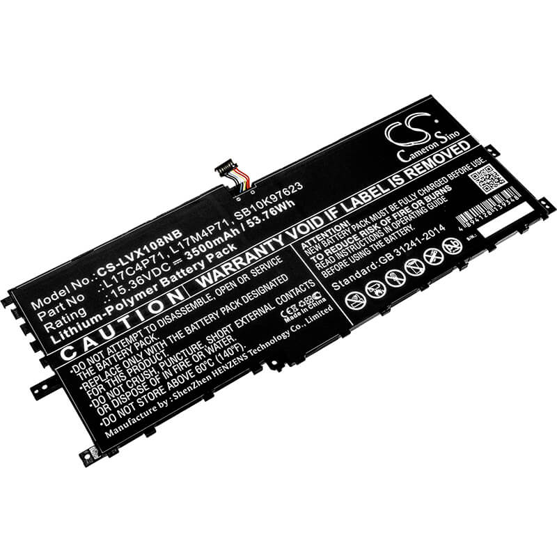 15.36V, 3500mAh, Li-Polymer Battery fits Lenovo, Thinkpad X1 Yoga 2018, Thinkpad X1 Yoga 2018 (20ld000, 53.76Wh