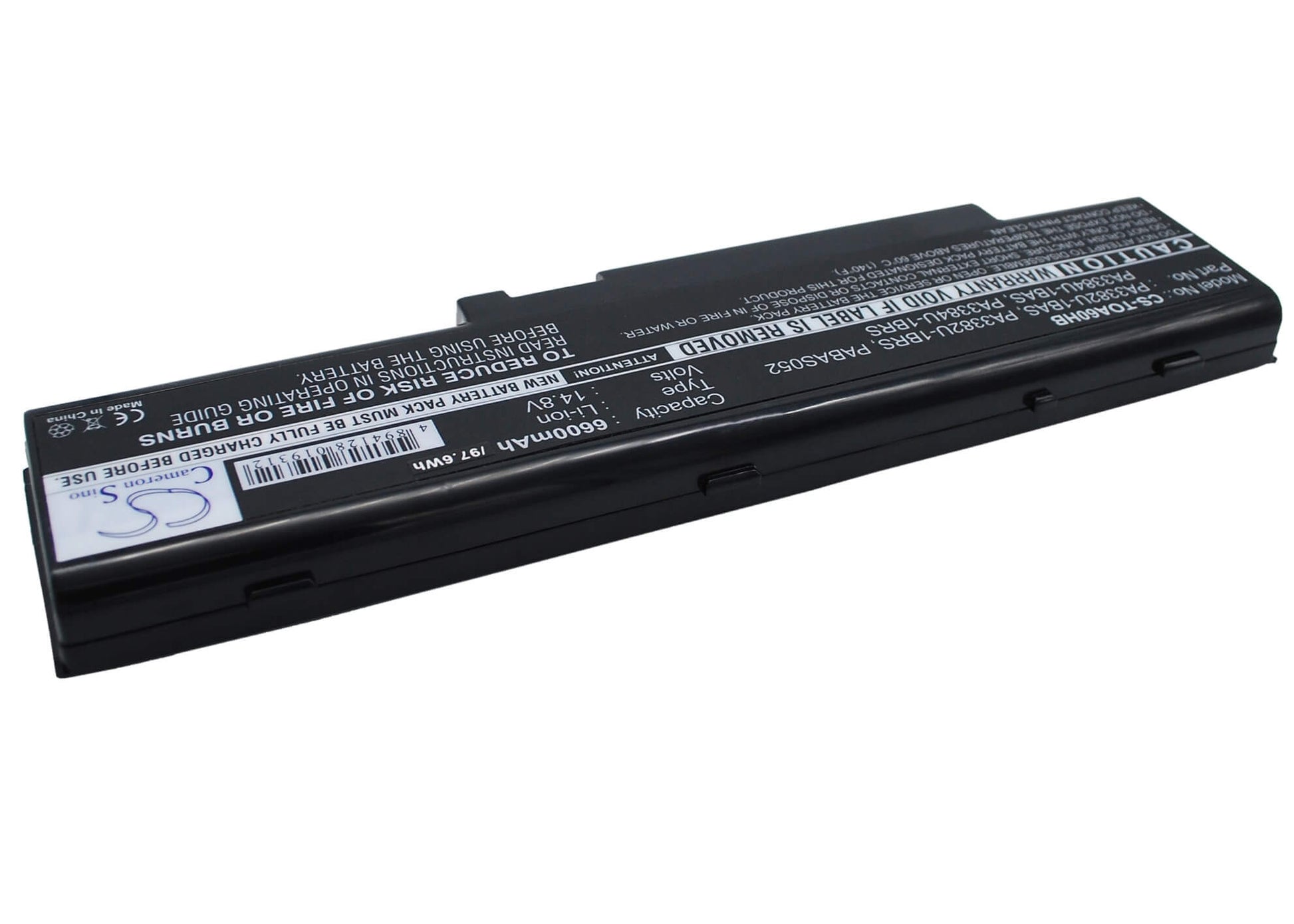 14.8V, 6600mAh, Li-ion Battery fits Toshiba, Dynabook Aw2, Dynabook Ax/2, 97.68Wh