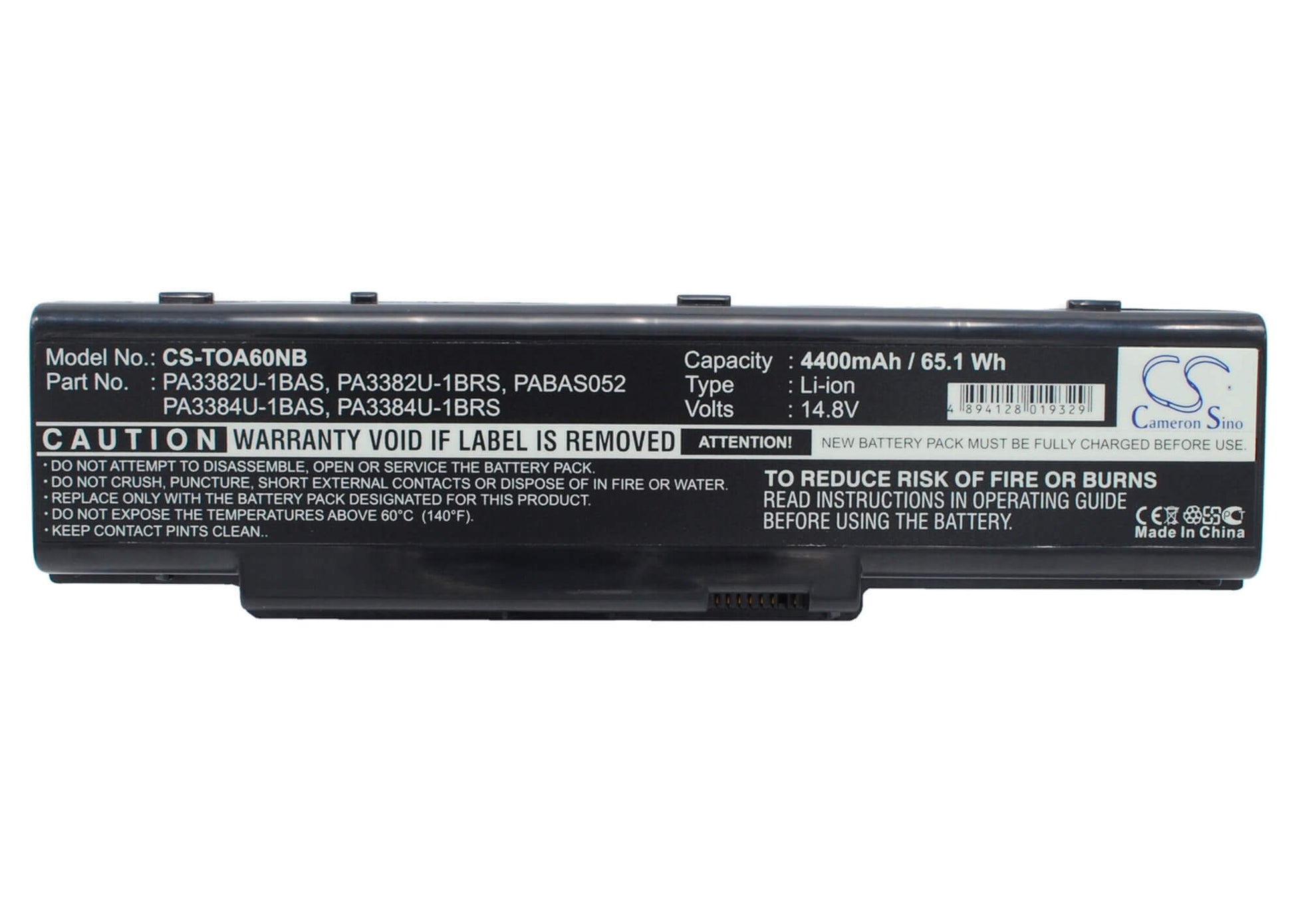 14.8V, 4400mAh, Li-ion Battery fits Toshiba, Dynabook Aw2, Dynabook Ax/2, 65.12Wh