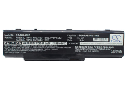 14.8V, 4400mAh, Li-ion Battery fits Toshiba, Dynabook Aw2, Dynabook Ax/2, 65.12Wh