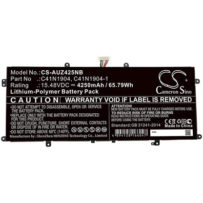 15.48V, 4250mAh, Li-Polymer Battery fits Asus, Deluxe 14s, Ux425ia, 65.79Wh