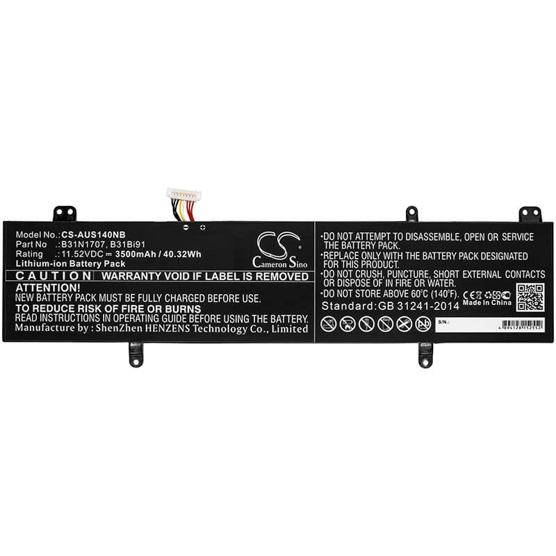 11.52V, 3500mAh, Li-ion Battery fits Asus, A411uf, F411uf, 40.32Wh