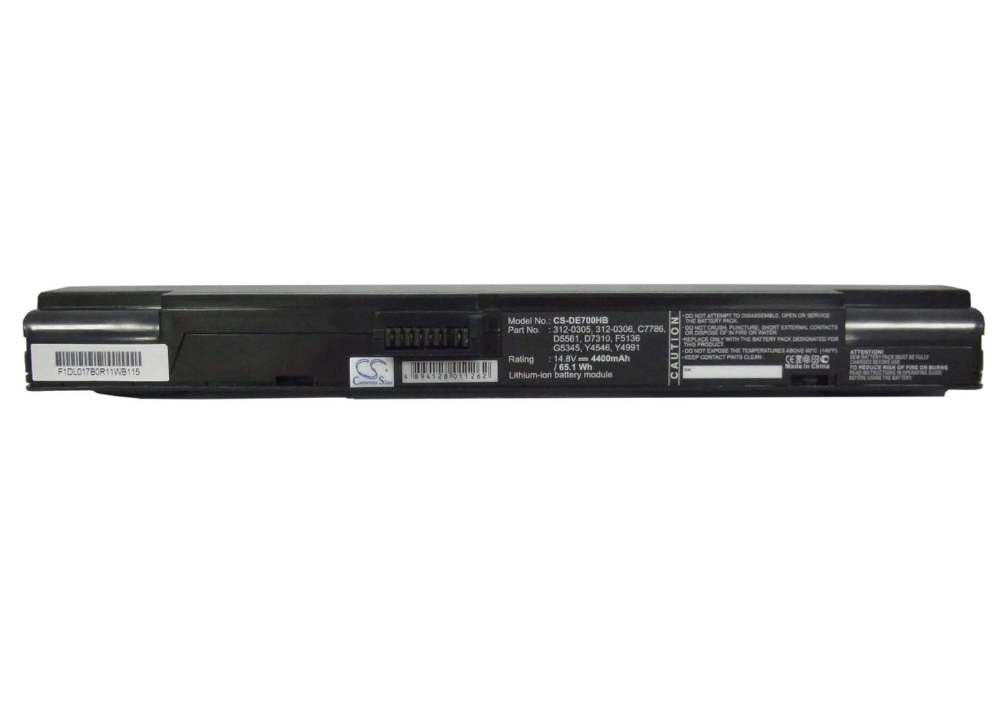 14.8V, 4400mAh, Li-ion Battery fits Dell, Inspiron 700m, Inspiron 710m, 65.12Wh