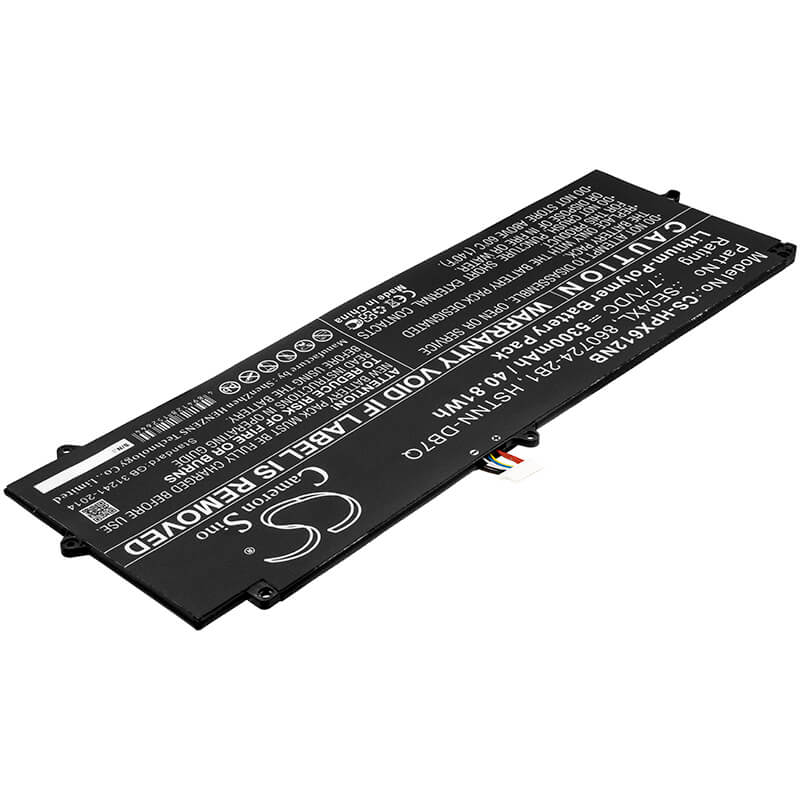 7.7V, 5300mAh, Li-Polymer Battery fits Hp, Pro Tablet X2 612 G2, Pro Tablet X2 612 G2(1dt63aw), 40.81Wh