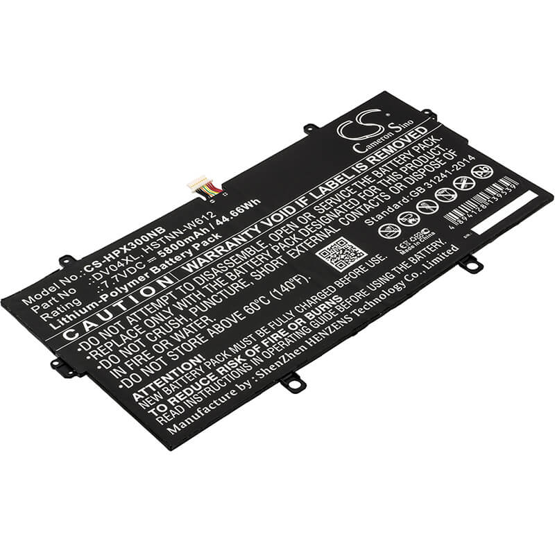 7.7V, 5800mAh, Li-Polymer Battery fits Hp, 1bh17ea, 1bh18ea, 44.66Wh