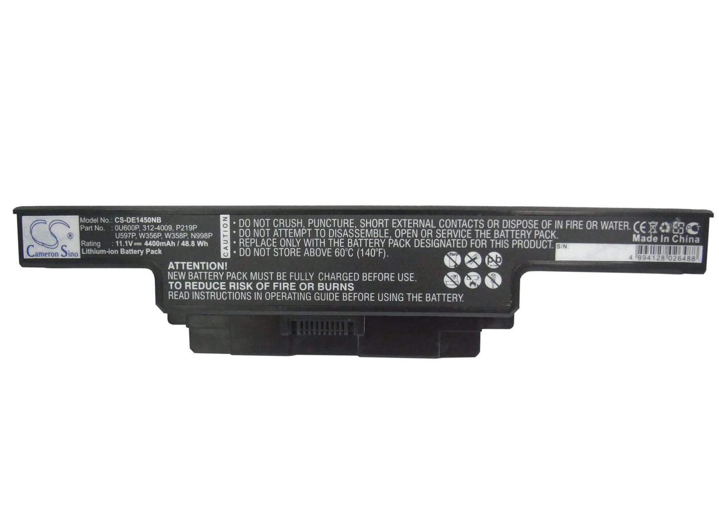 11.1V, 4400mAh, Li-ion Battery fits Dell, Studio 1450, Studio 1457, 48.84Wh