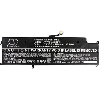 7.6V, 4400mAh, Li-ion Battery fits Dell, Latitude 13 7370, 33.44Wh