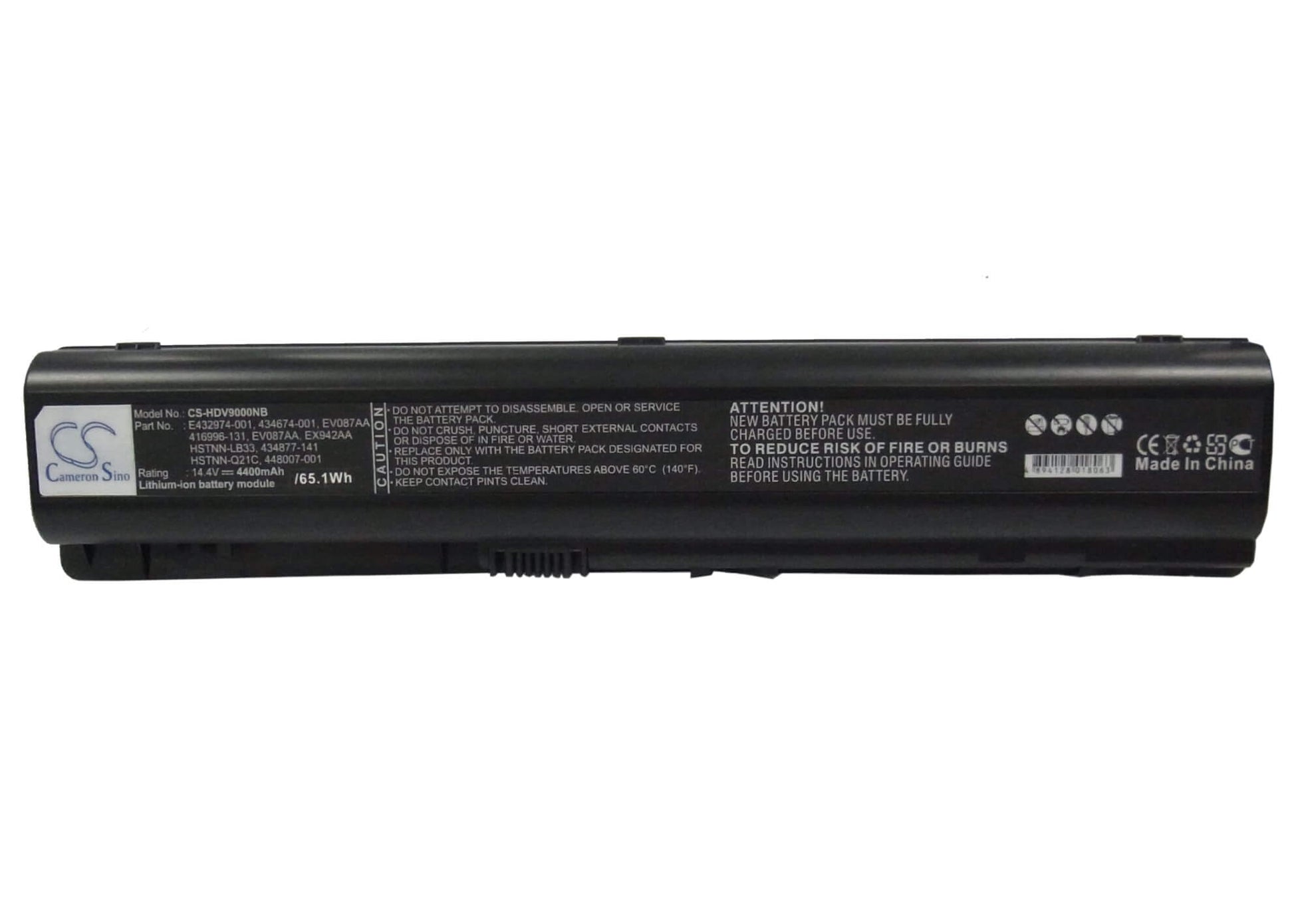 14.4V, 4400mAh, Li-ion Battery fits Hp, Pavilion Dv9000, Pavilion Dv9000ea, 63.36Wh