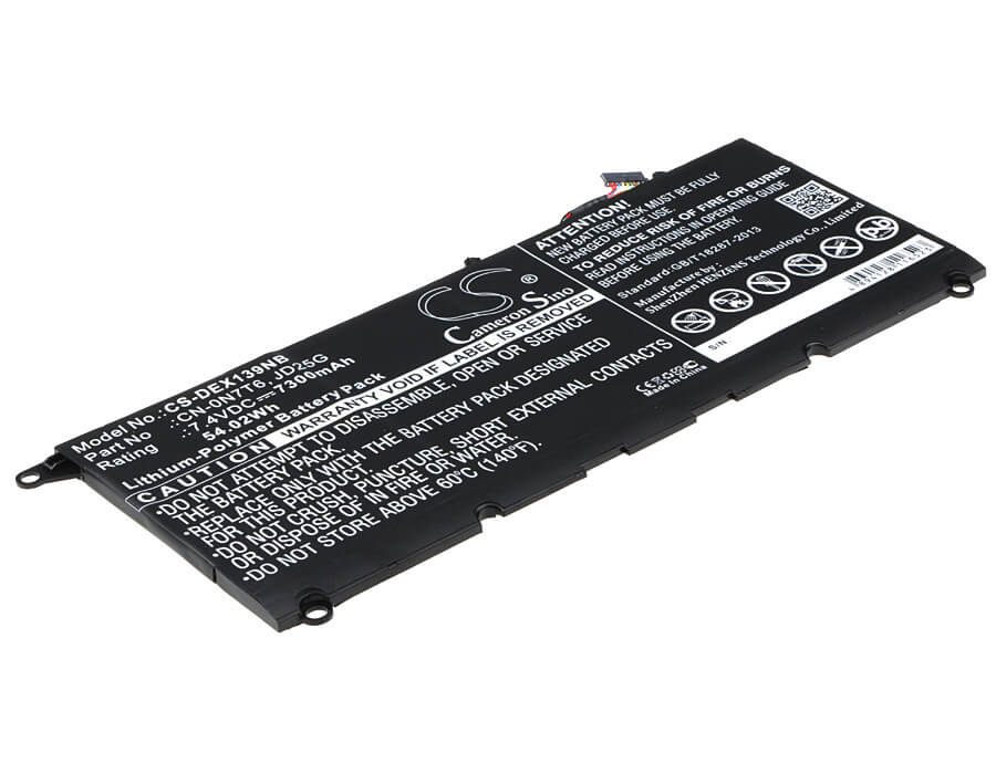 7.4V, 7300mAh, Li-Polymer Battery fits Dell, Xps 13 2015 9343, Xps 13 9343, 54.02Wh