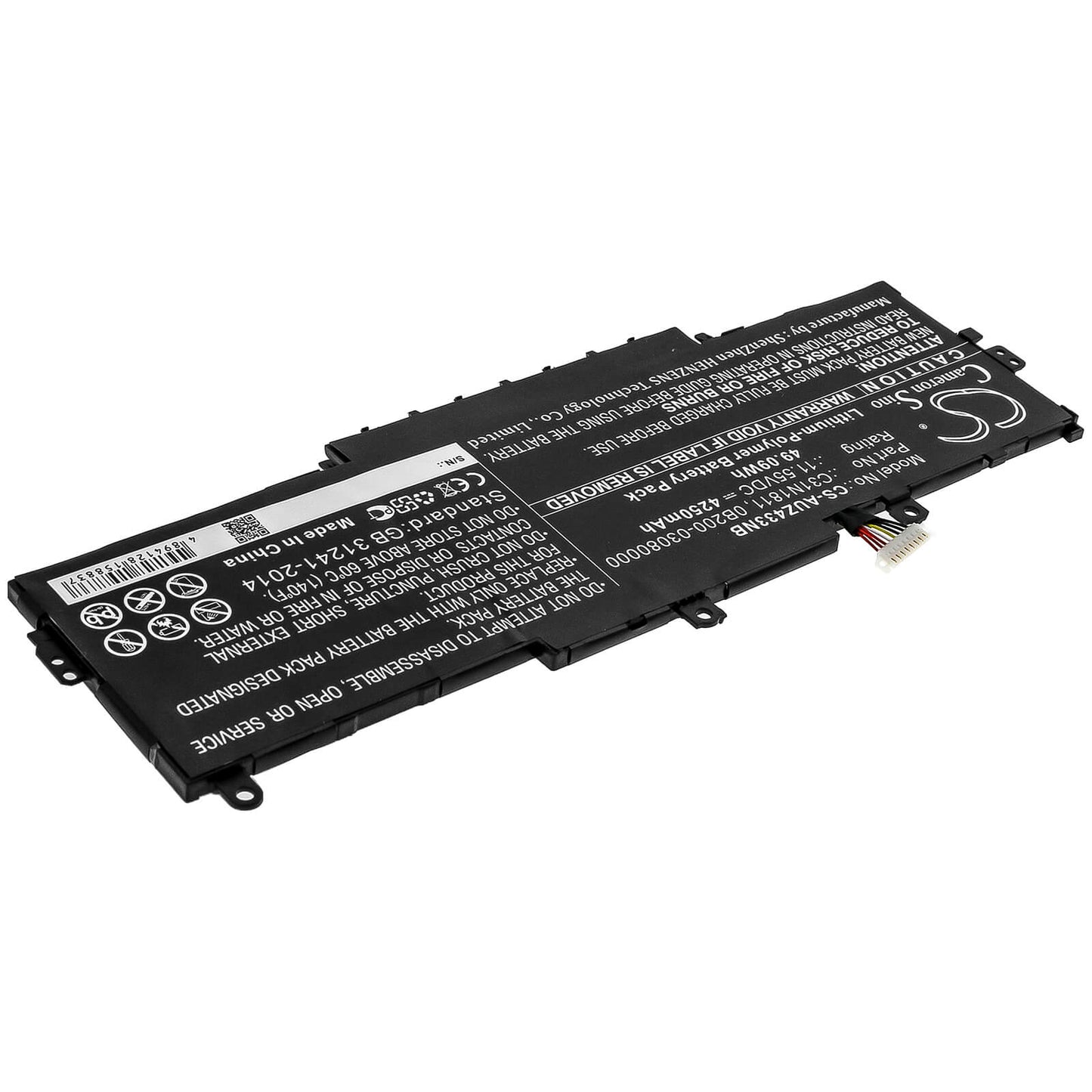 11.55V, 4250mAh, Li-Polymer Battery fits Asus, Bx433fn, Deluxe 13, 49.0875Wh