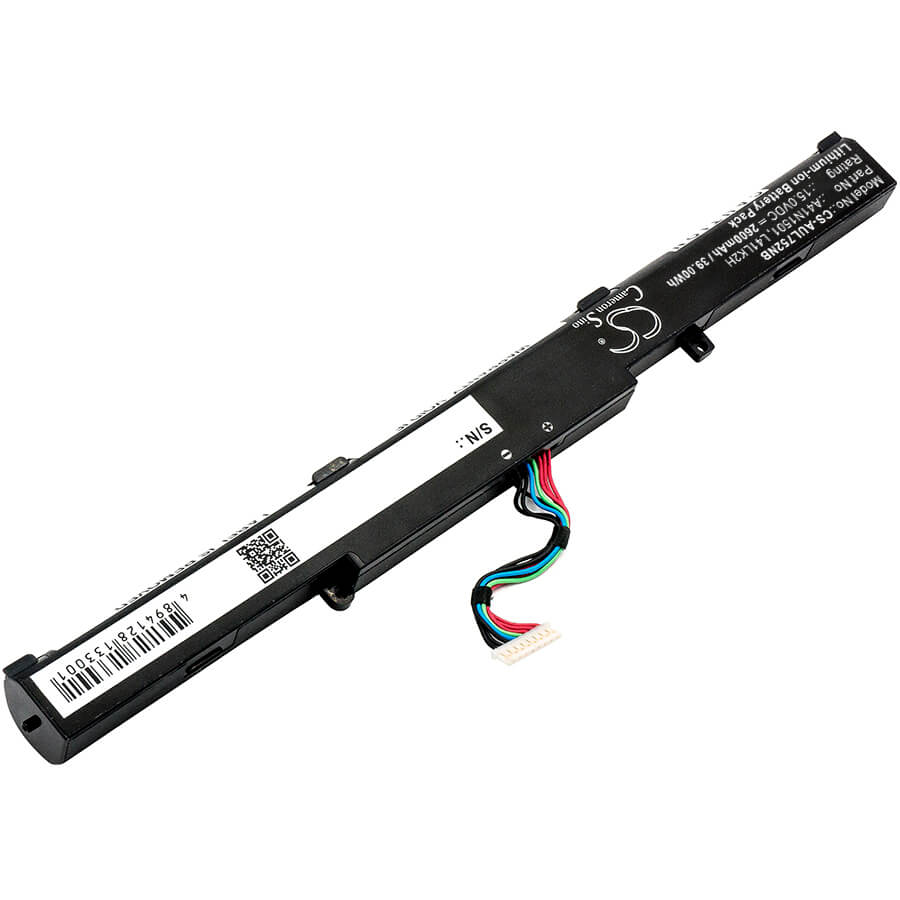 15.0V, 2600mAh, Li-ion Battery fits Asus, Gl752jw, Gl752vl, 39Wh