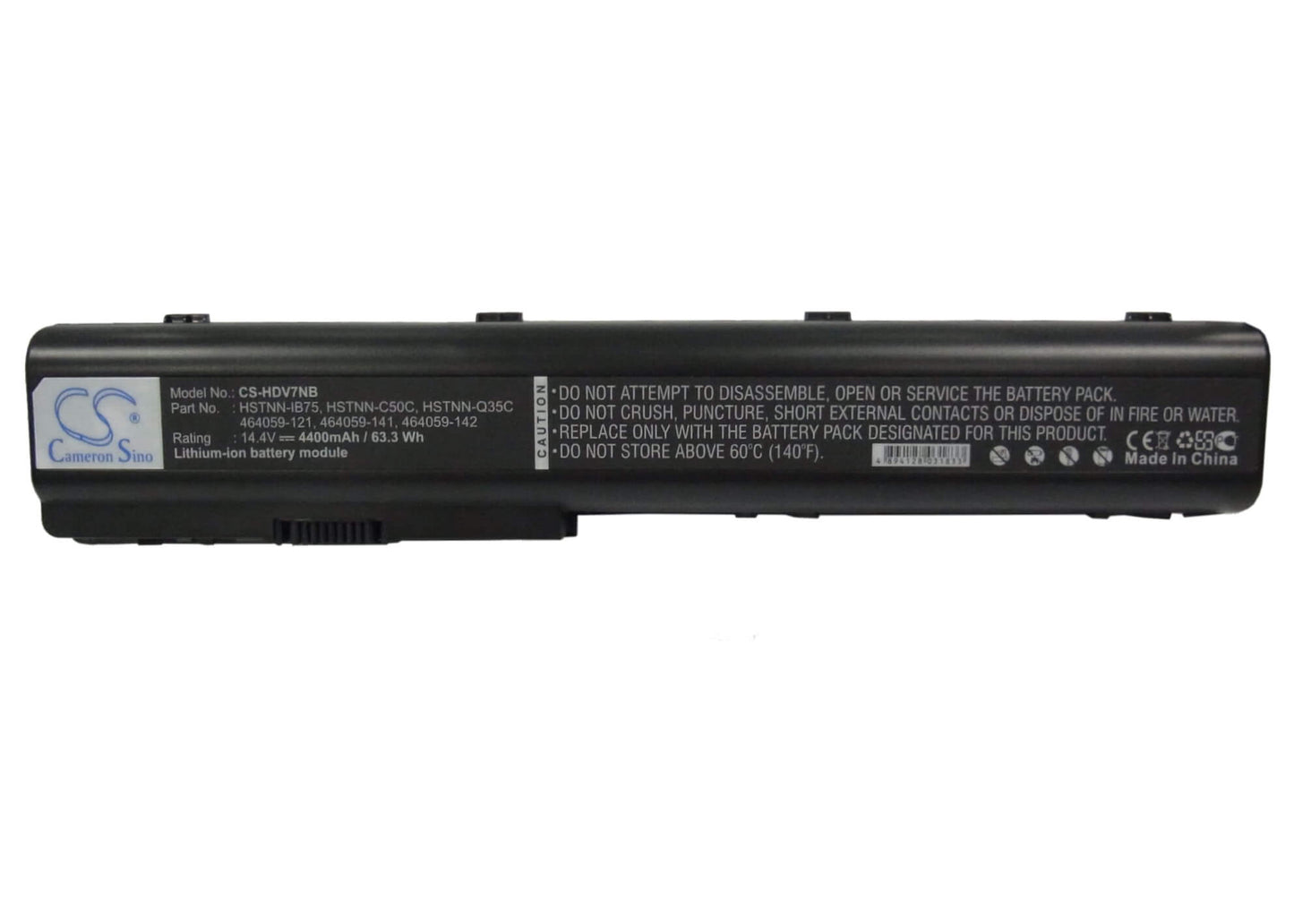 14.4V, 4400mAh, Li-ion Battery fits Hp, Pavilion Dv7, Pavilion Dv7- 1128ca, 63.36Wh