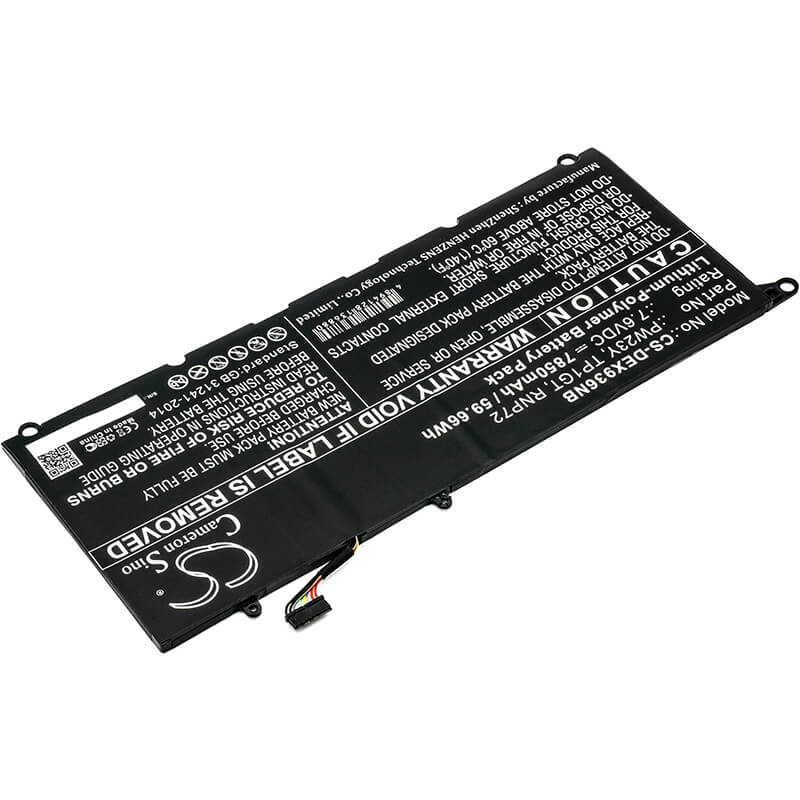 7.6V, 7850mAh, Li-Polymer Battery fits Dell, Xps 13 9360, Xps 13 9360-d1605g, 59.66Wh
