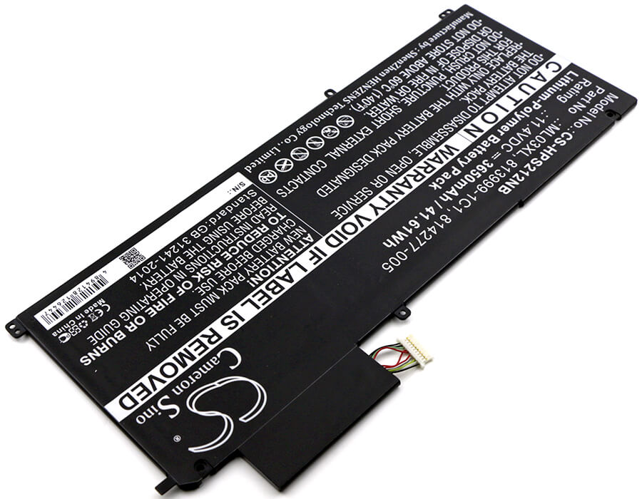 11.4V, 3650mAh, Li-Polymer Battery fits Hp, 12-a001dx, Spectre 12-a000 X2, 41.61Wh