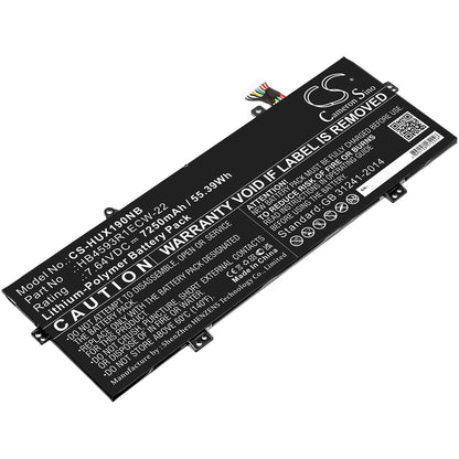 7.64V, 7250mAh, Li-Polymer Battery fits Huawei, Mach-w19l, Matebook X Pro 2020, 55.39Wh
