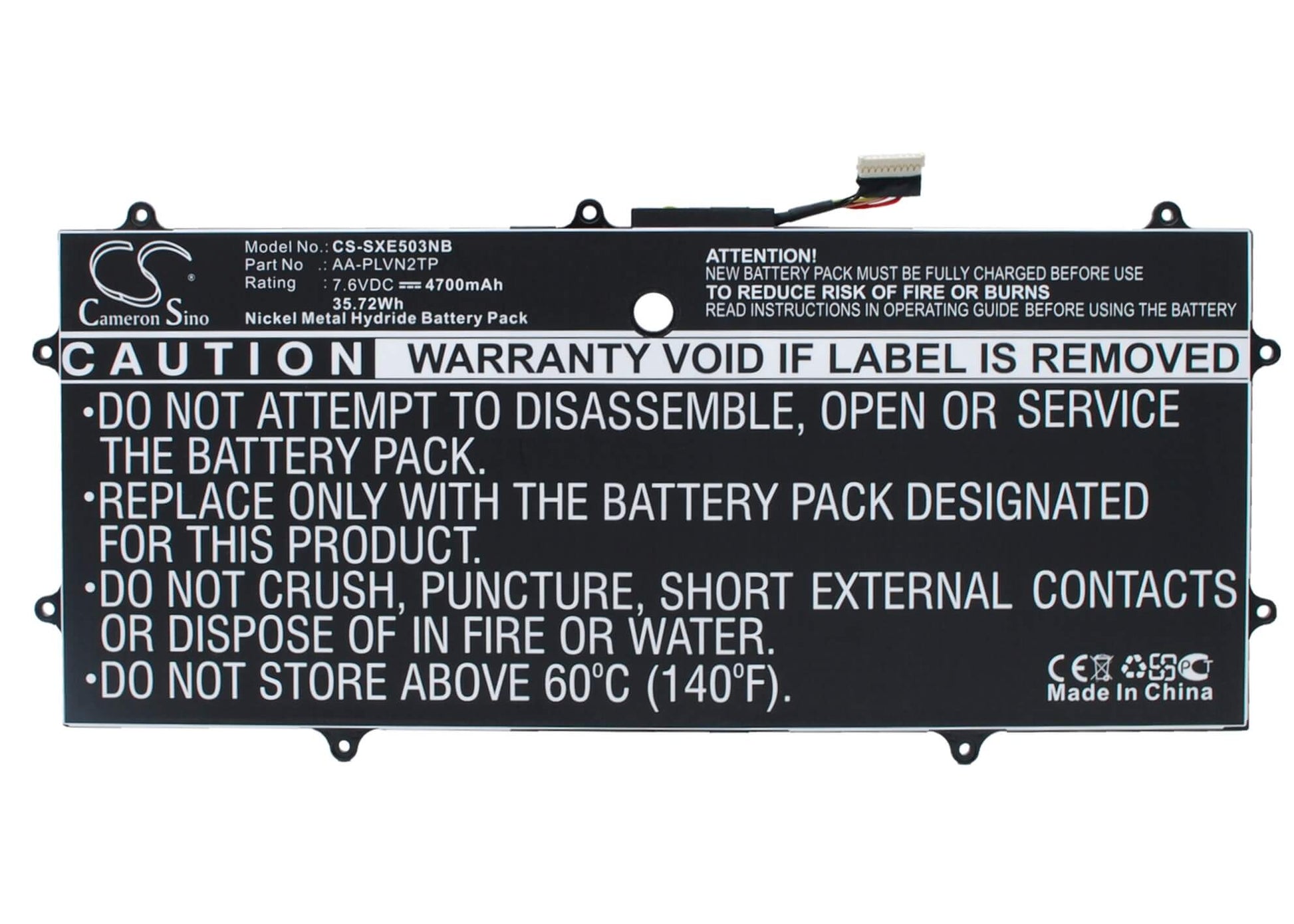 7.6V, 4700mAh, Li-Polymer Battery fits Samsung, Chromebook 2 13.3", Xe503c32, 35.72Wh