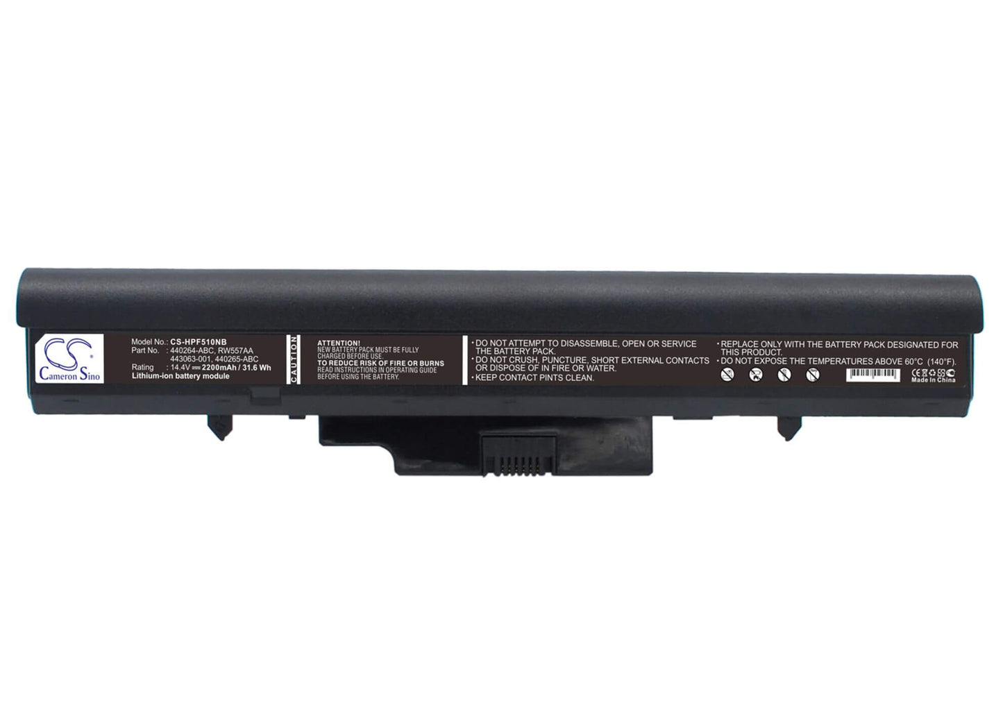14.4V, 2200mAh, Li-ion Battery fits Hp, 510, 530, 31.68Wh