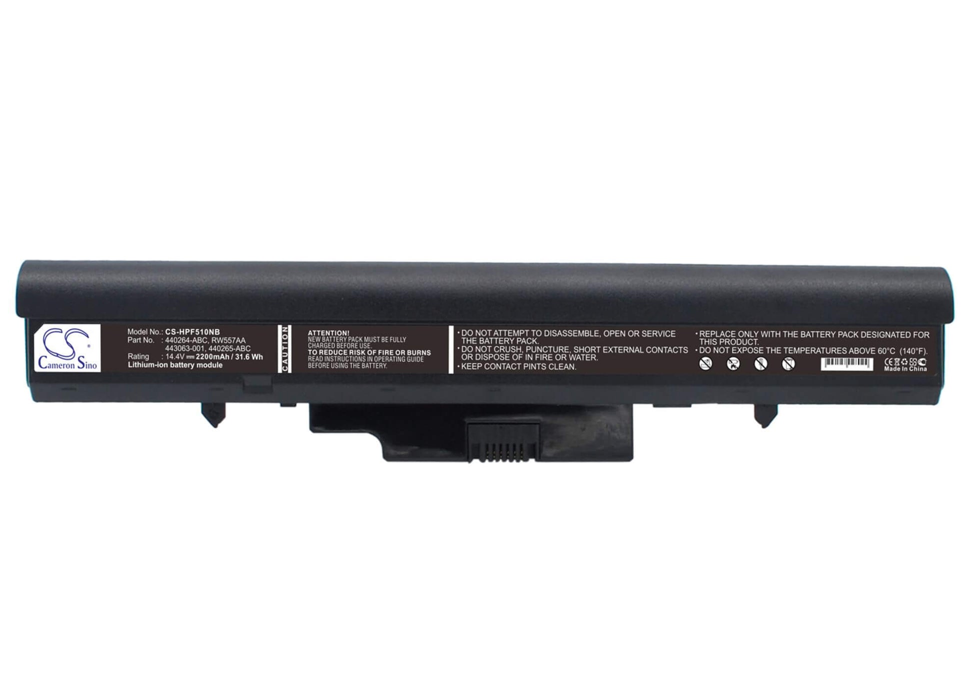 14.4V, 2200mAh, Li-ion Battery fits Hp, 510, 530, 31.68Wh