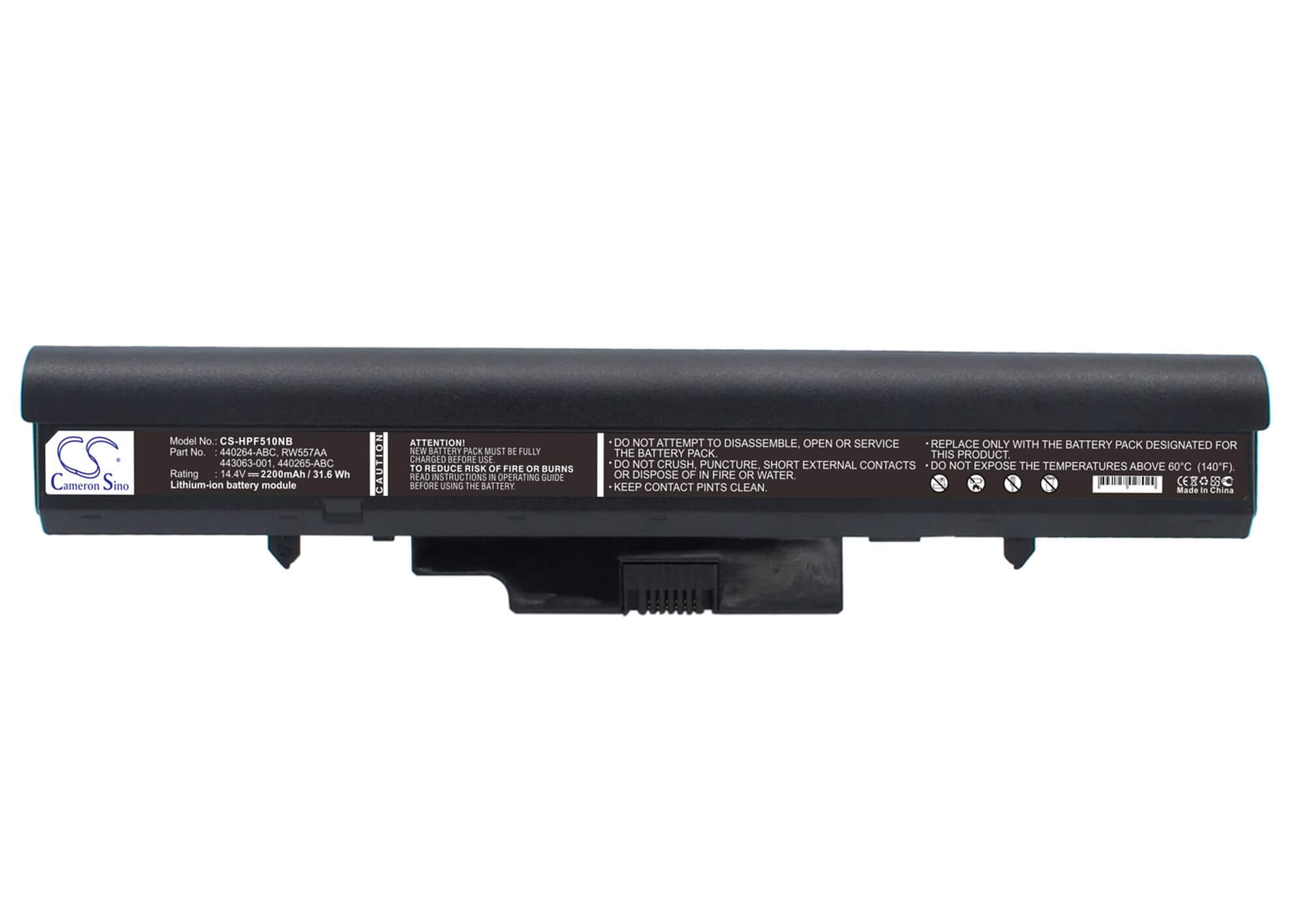 14.4V, 2200mAh, Li-ion Battery fits Hp, 510, 530, 31.68Wh