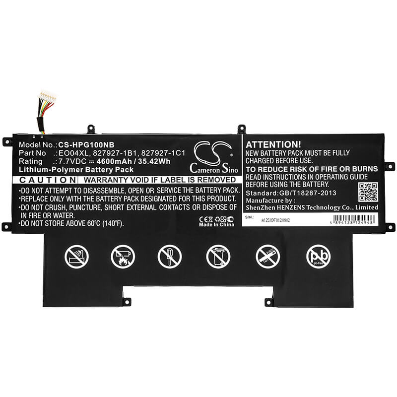 7.7V, 4600mAh, Li-Polymer Battery fits Hp, Elitebook Folio G1, Elitebook Folio G1 1en92es, 35.42Wh