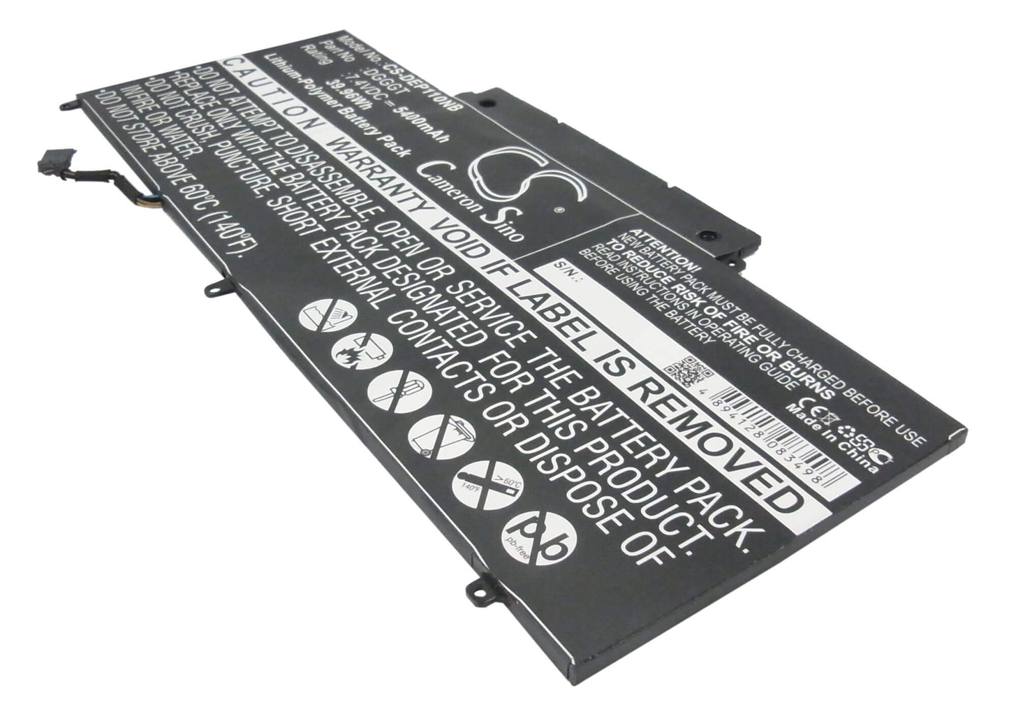7.4V, 5400mAh, Li-Polymer Battery fits Dell, Xps 11, Xps11-1308t, 39.96Wh
