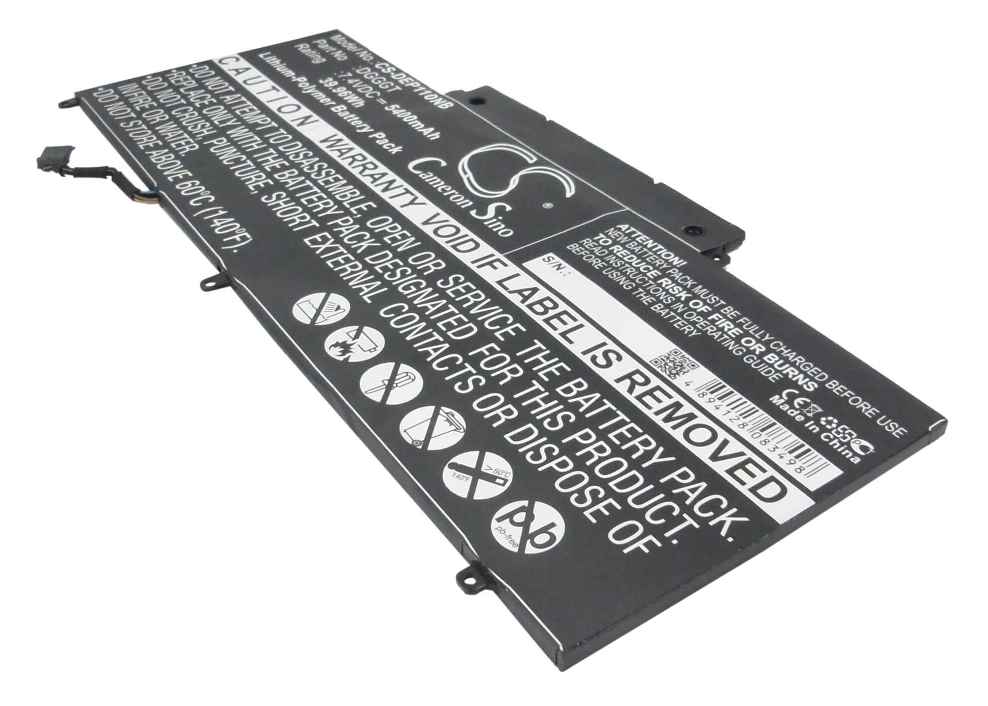 7.4V, 5400mAh, Li-Polymer Battery fits Dell, Xps 11, Xps11-1308t, 39.96Wh
