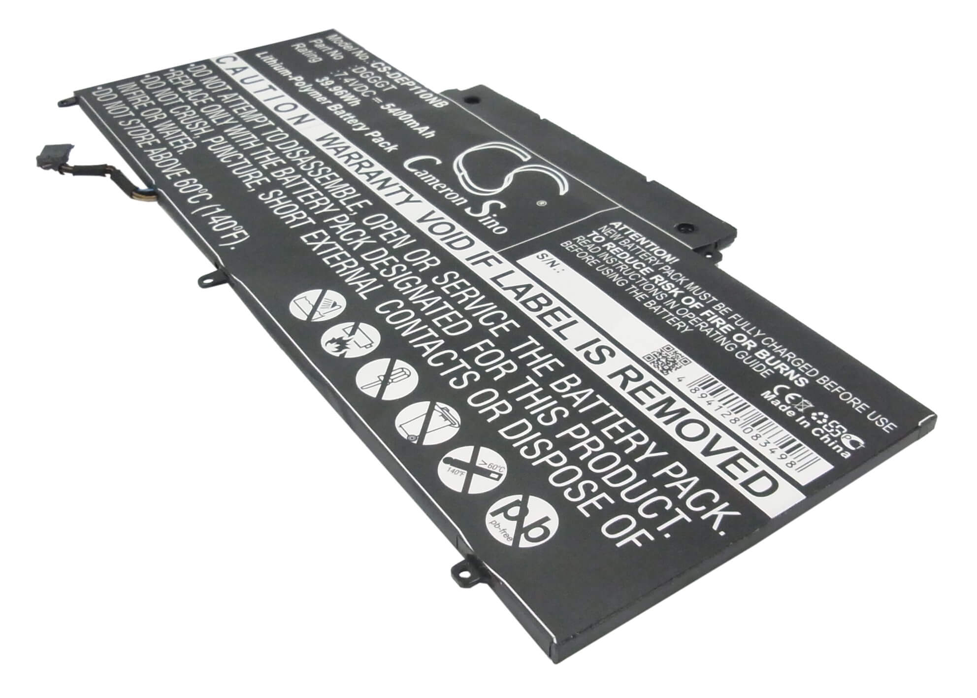 7.4V, 5400mAh, Li-Polymer Battery fits Dell, Xps 11, Xps11-1308t, 39.96Wh