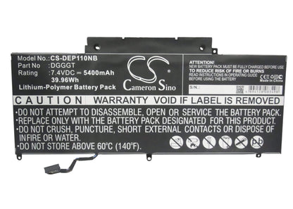 7.4V, 5400mAh, Li-Polymer Battery fits Dell, Xps 11, Xps11-1308t, 39.96Wh