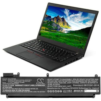 CS-LVT461NB, Notebook, Laptop 11.4V, 2000mAh, Li-Polymer Battery fits Lenovo, T460s-2mcd, T460s-2ncd, 22.8Wh
