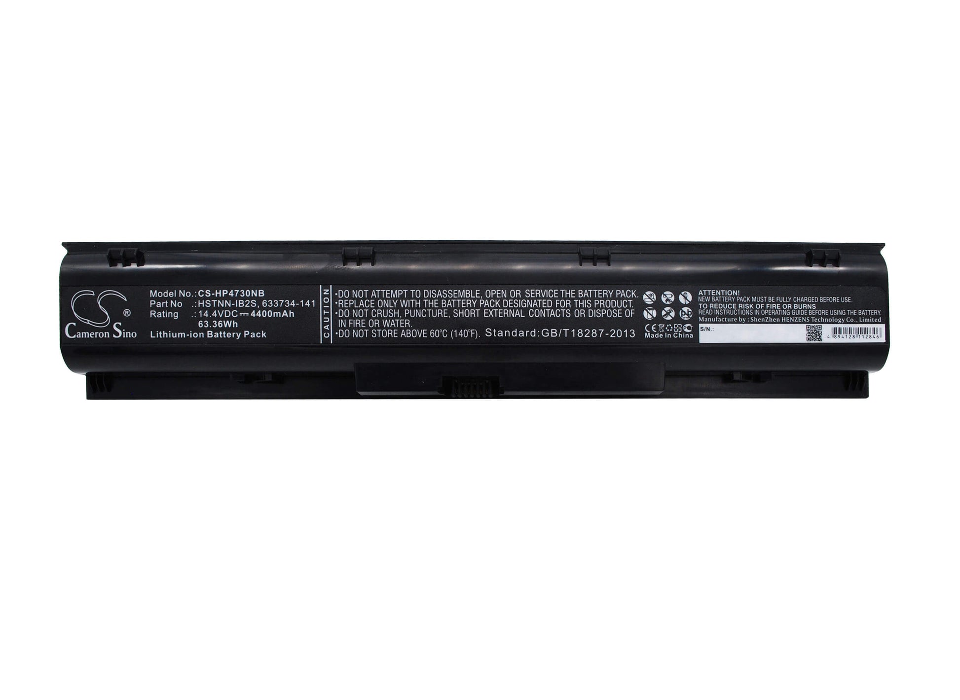 14.4V, 4400mAh, Li-ion Battery fits Hp, Probook 4730s, Probook 4740s, 63.36Wh