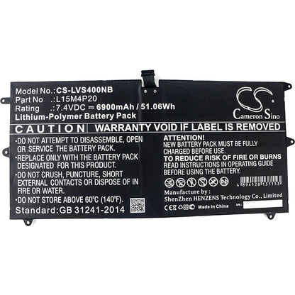 7.4V, 6900mAh, Li-Polymer Battery fits Lenovo, Yoga 4s, Yoga 900s, 51.06Wh